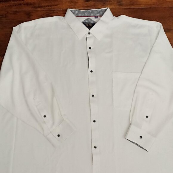 FLEX Luxury Collection Italy Design Dress Shirt Long Sleeve White men's. 6XL - Picture 1 of 8